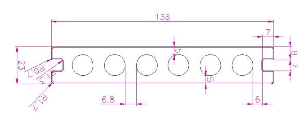 Grooved hollow plank GIT1085